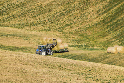 Tractor on agricultural field