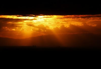 Scenic view of dramatic sky during sunset