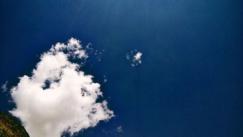 Low angle view of blue sky and clouds