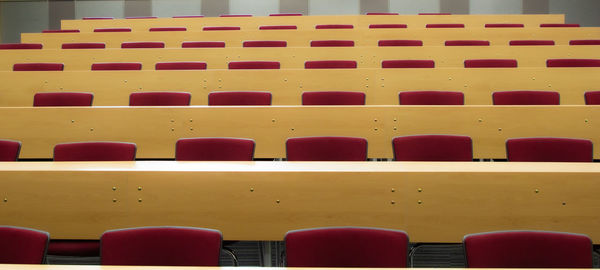 High angle view of empty seats