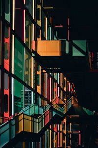 Full frame shot of illuminated building at night