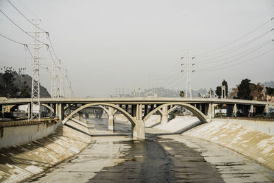 Bridge over river against clear sky