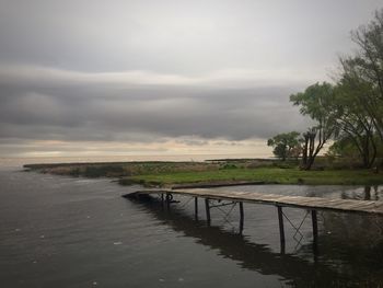 View of pier in sea