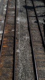 High angle view of railroad tracks