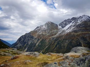 Scenic view of mountains against sky