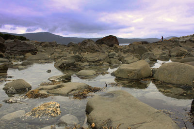 Scenic view of beach against sky