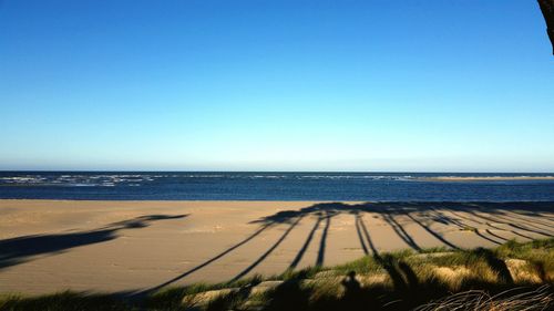 Scenic view of beach with shadow