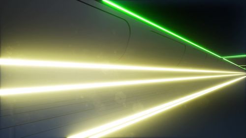 Light trails on wall at night
