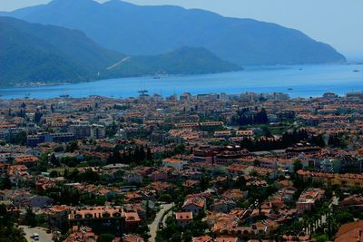 High angle shot of townscape