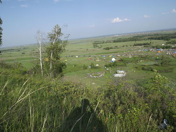 Scenic view of field against sky