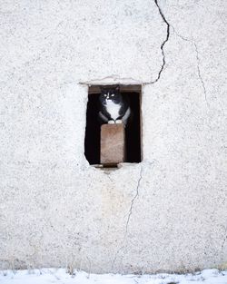 Hole in front of building
