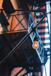 Close-up of illuminated electric light