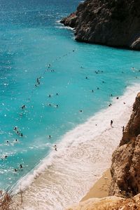 High angle view of beach