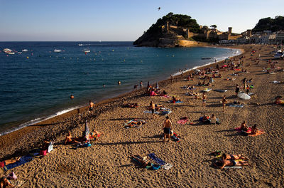 Tourists on beach