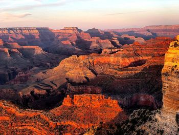 Aerial view of rock formations