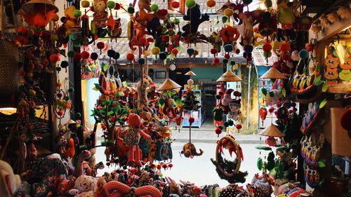 Group of people at market stall