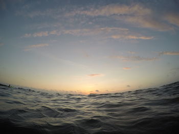 Scenic view of sea at sunset