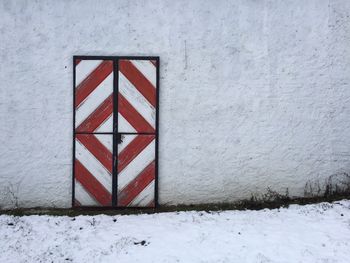 View of closed door of building