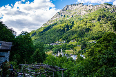 Famous stone bridge and old town in lavertezzo ti switzerland