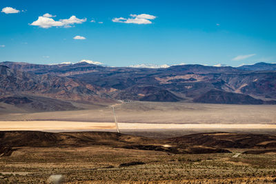 Scenic view of landscape and mountains against sky