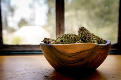 Close-up of potted plant on table