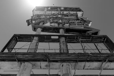 Low angle view of old structure against sky