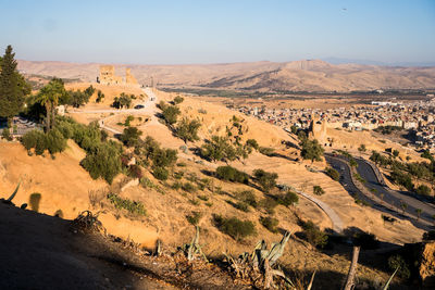 High angle view of landscape against sky