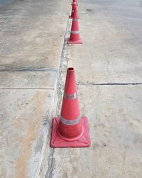 High angle view of fire hydrant on footpath