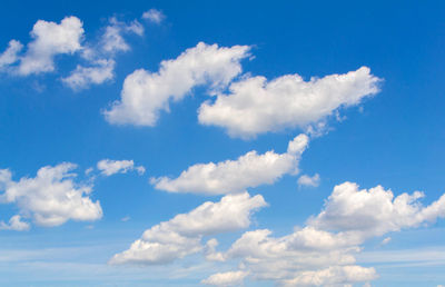 Low angle view of clouds in blue sky