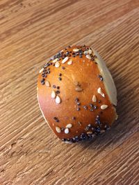 High angle view of bread on table