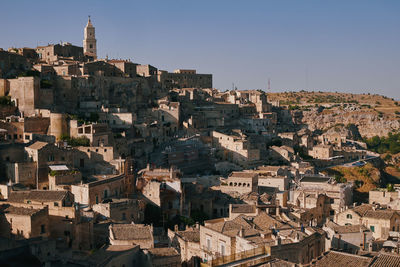 Old town of matera, basilikata, south italy, during summertime. unesco world heritage