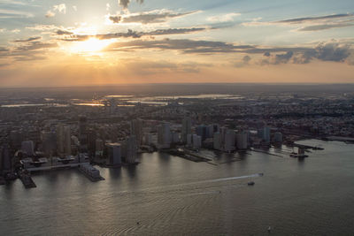 Beautiful sunset over jersey city