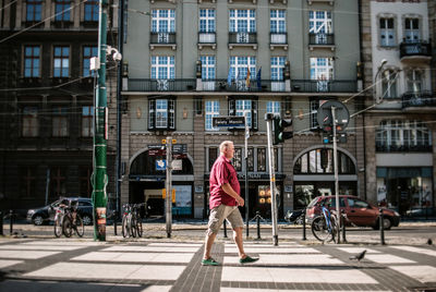 People walking on city street