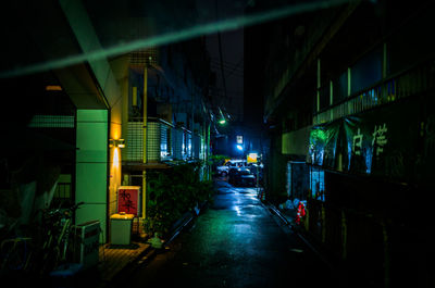 Illuminated city at night