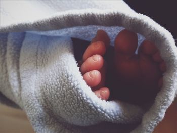 Close-up of baby feet