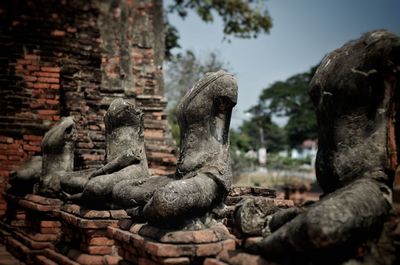 Statue against temple