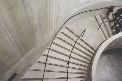 Low angle view of man on staircase