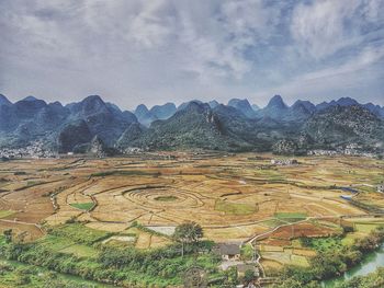 Scenic view of field against sky