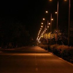 Empty road at night