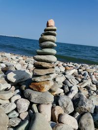 Stack of stones on beach