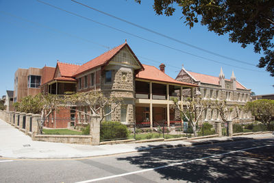 Houses against clear sky