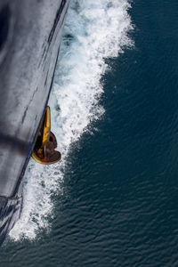 High angle view of swimming in sea