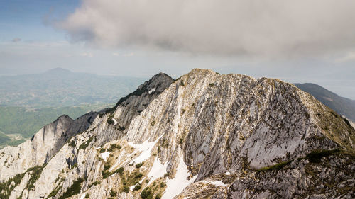 Scenic view of snowcapped mountain against sky