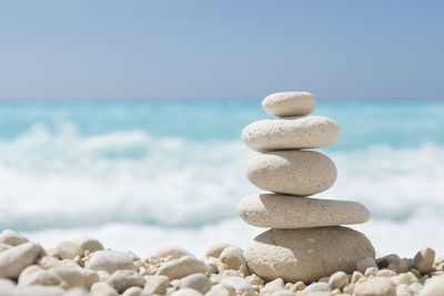 Stack of stones on beach