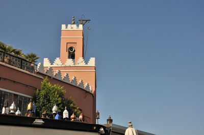 Low angle view of building against clear sky