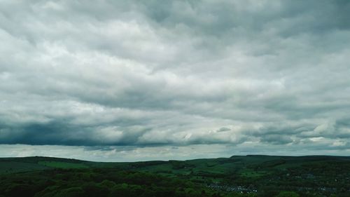 Storm clouds over landscape