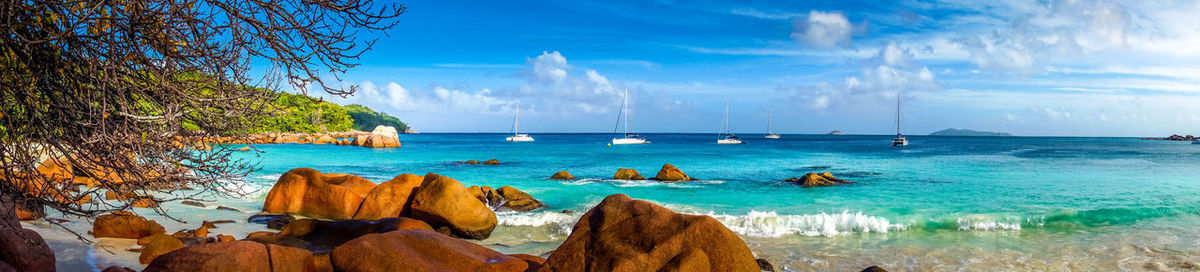 Panoramic view of sea against sky