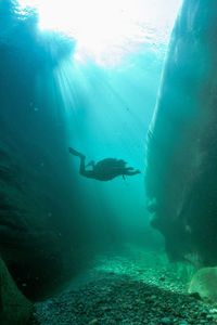 Man swimming in sea