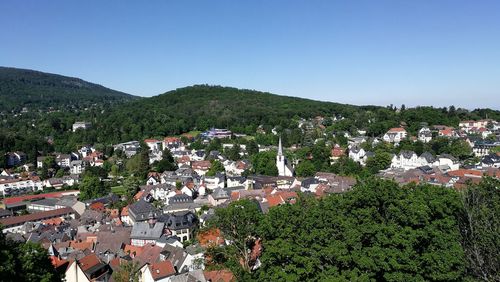 High angle view of townscape against sky