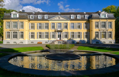 Fountain in front of building